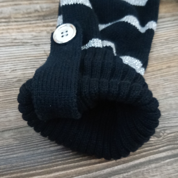 Cozy Striped Sparkly Knit Button Detail Sweater Top - Picture 2 of 12